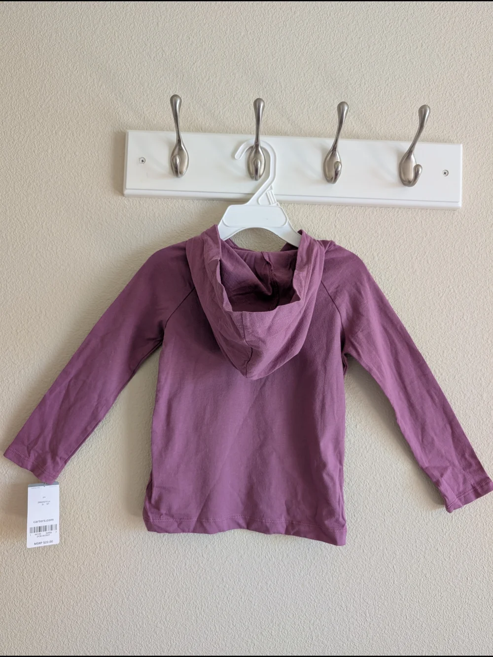 Carter's girl hooded shirt, size 3T 100% cotton